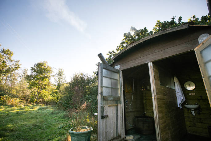 Shared showers for guests to use at Mill Valley in Cornwall 