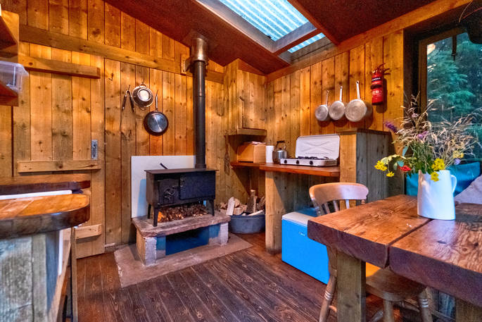 Skiddaw Shepherd's hut wood burner, Penrith, Cumbria