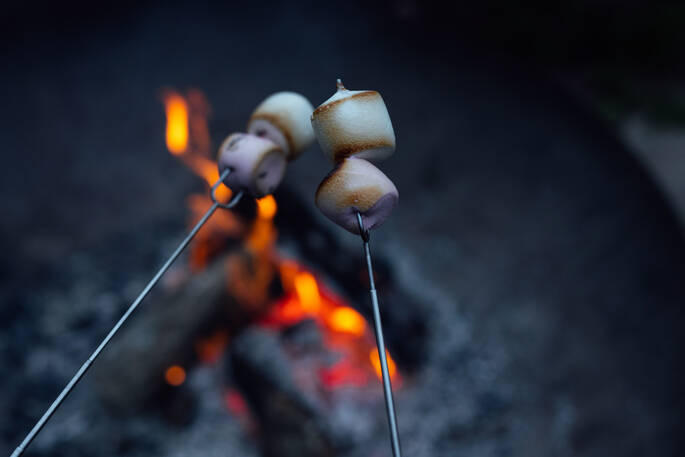 Enjoy marshmallows over the firepit