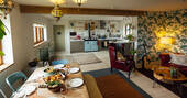 Open plan kitchen and dining area at The Nook