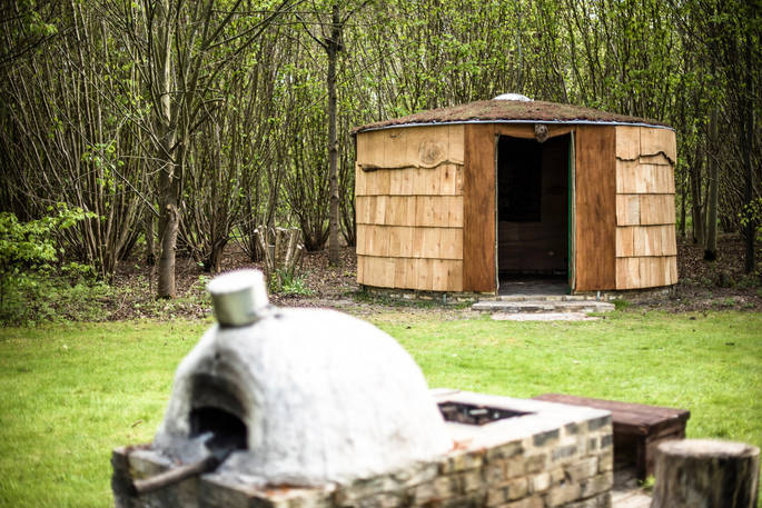The woodland yurt for two at the Coppice Woodland in Hertfordshire