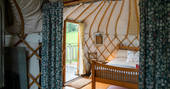 bed at Offa's Dyke Yurt in Shropshire