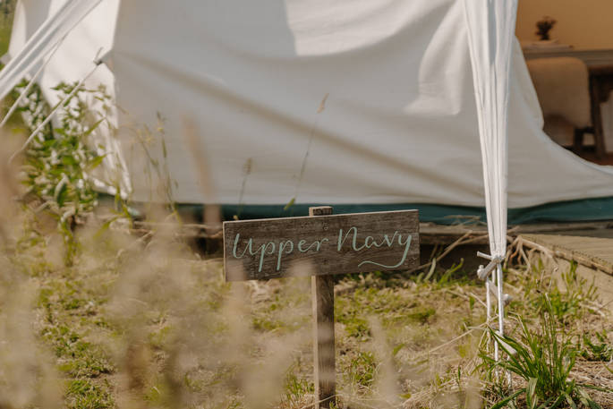 Upper Navy yurt sign, Priors Hardwick, Warwickshire
