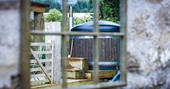 The Dairy at Denend temporary hot tub, Boutique Farm Bothies at Huntly, Aberdeenshire