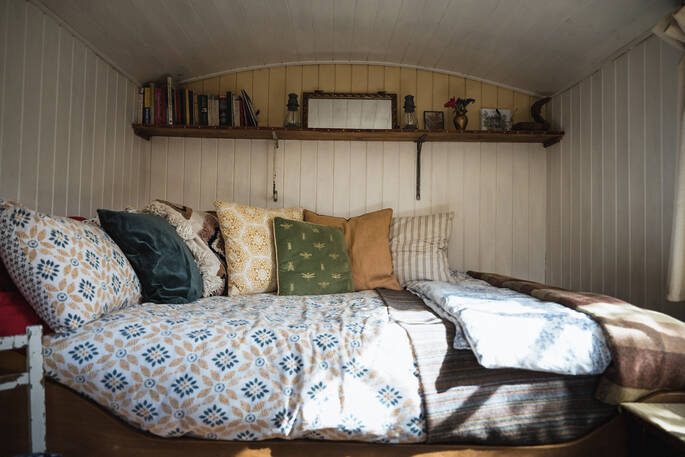 Inshriach Shepherd's Hut bed, near Aviemore, Highland, Scotland