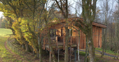 Flycatcher Treehouse exterior at Doune, Stirling, Scotland