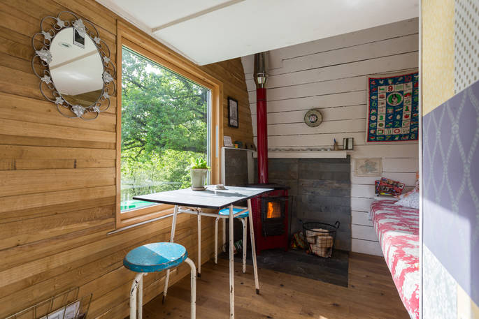 Calming cabin with woodburner