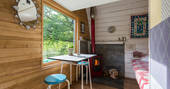 Calming cabin with woodburner