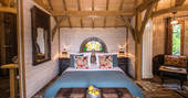 Double bed at Monbazillac Treehouse, Châteaux dans les Arbres, Dordogne, France