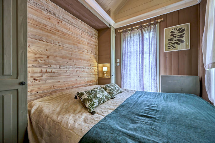 Cote Boheme cabin double bedroom, Calvados, Normandy, France