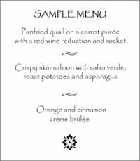 sample menu