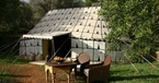 the tent outside