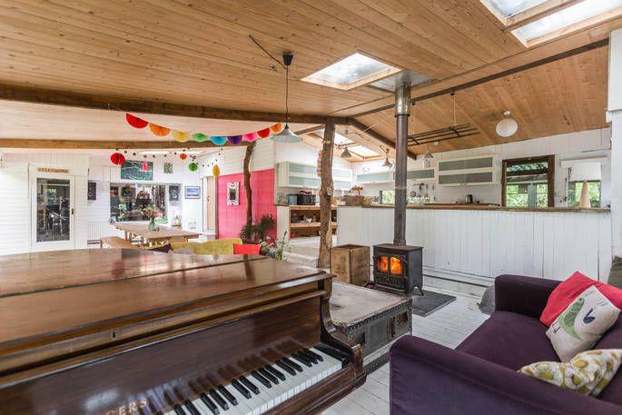 Candyland Studios with woodburner and piano 