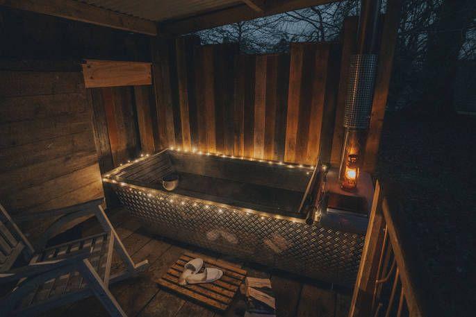 Hot tub with fairy lights 