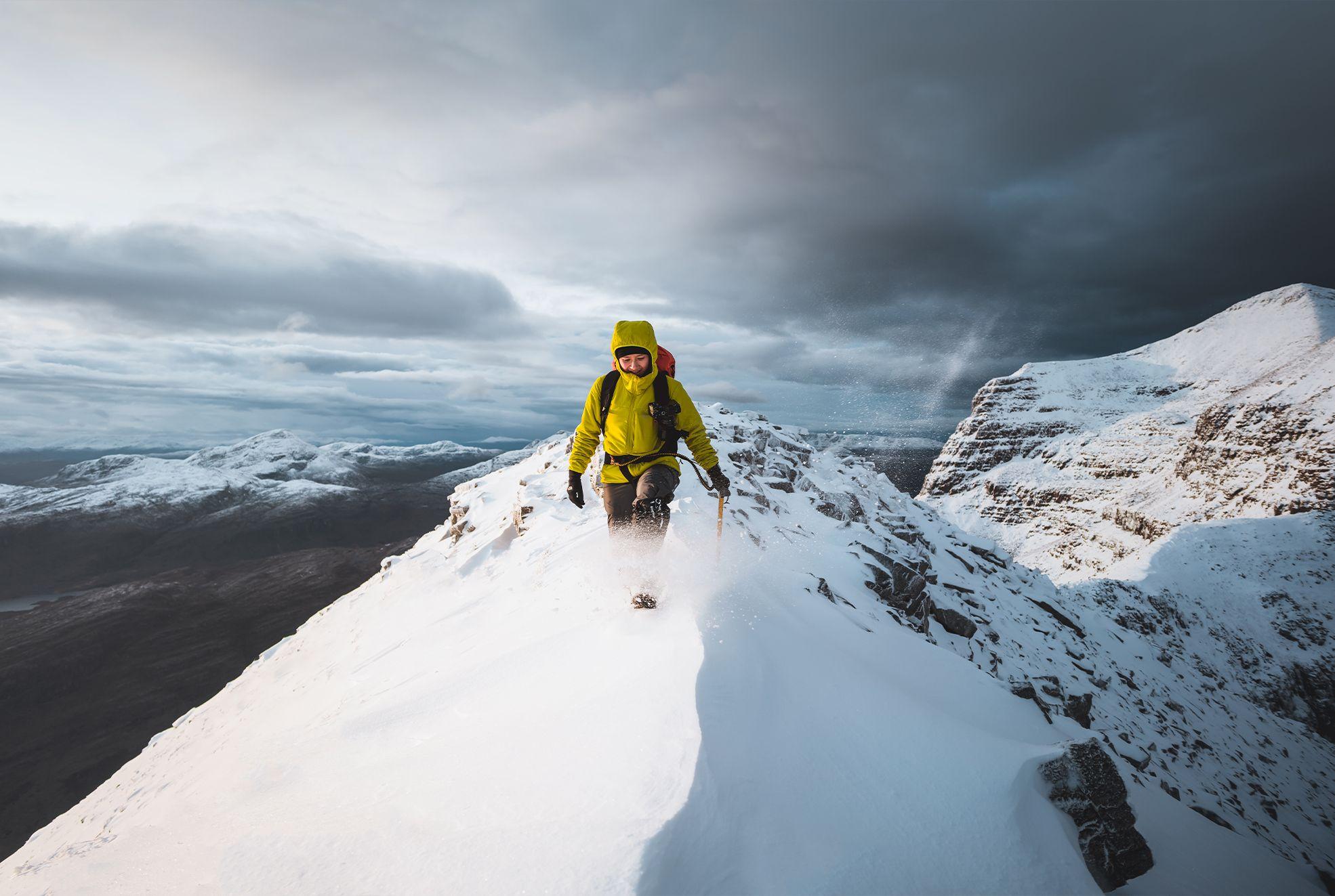 Sarah Afiqah Rodgers photograph, figure on mountain range in snow 