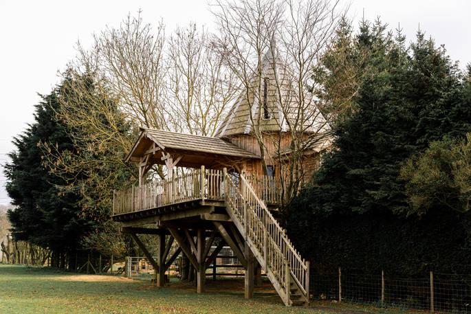 The Lodge Treehouse exterior amongst trees