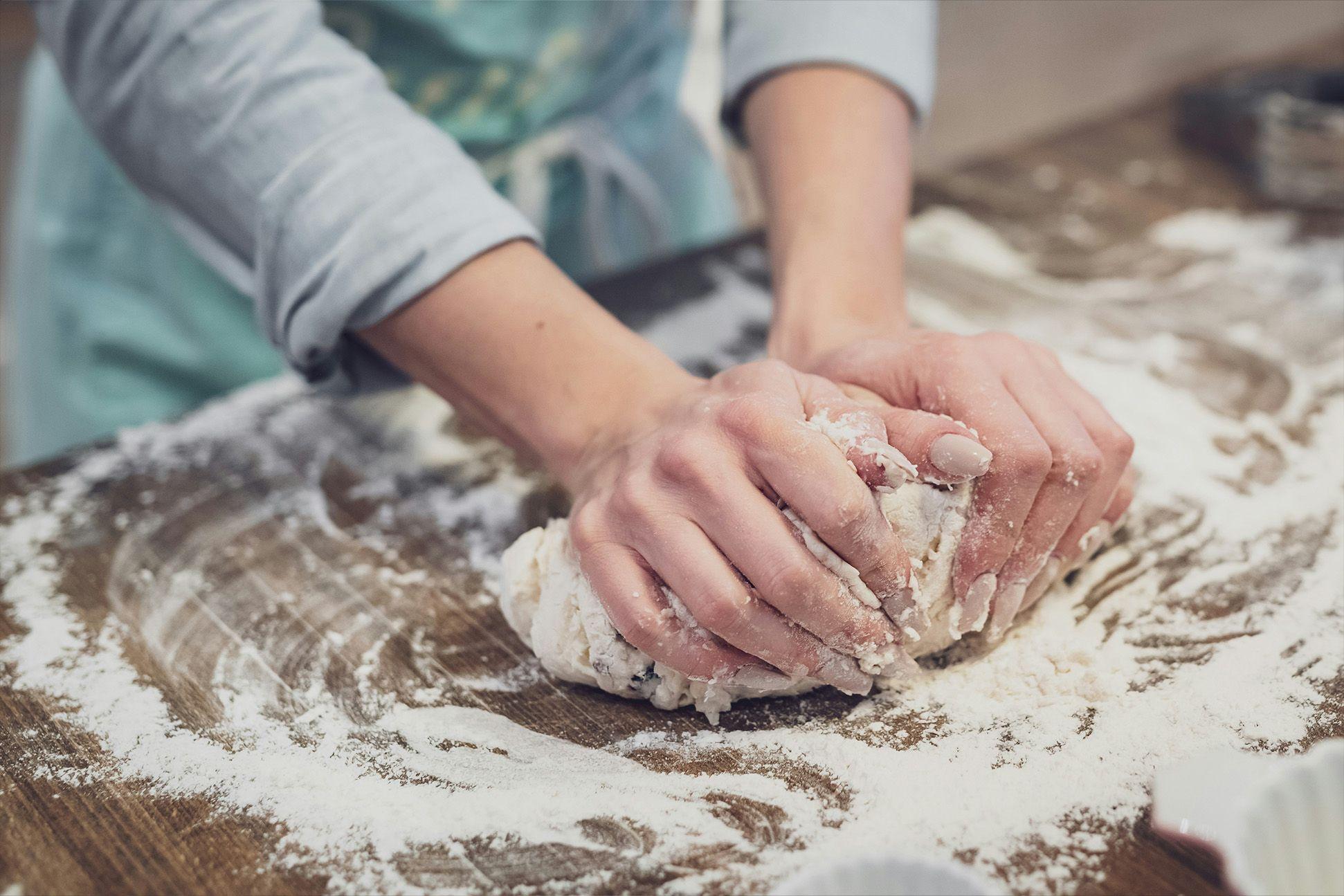 A person baking 