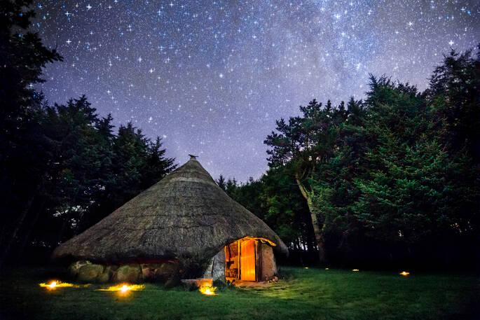 The Roundhouse at night with starry sky
