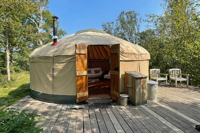 Yurt with doors open