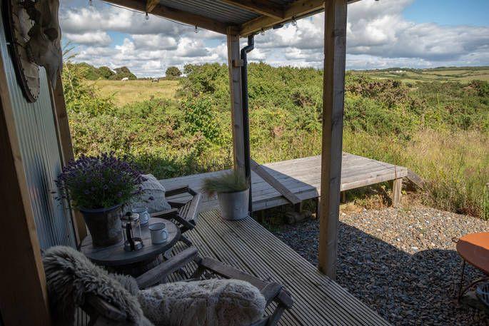 Outside seating area with view 