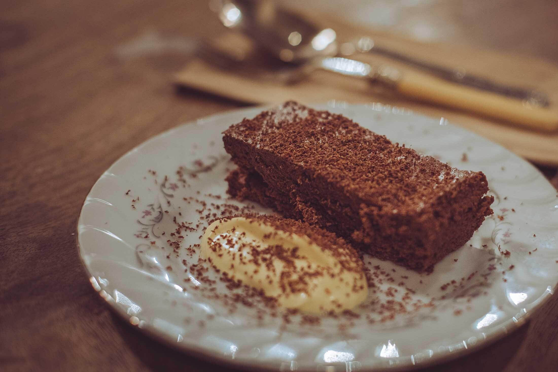 chocolate brownie on a plate 