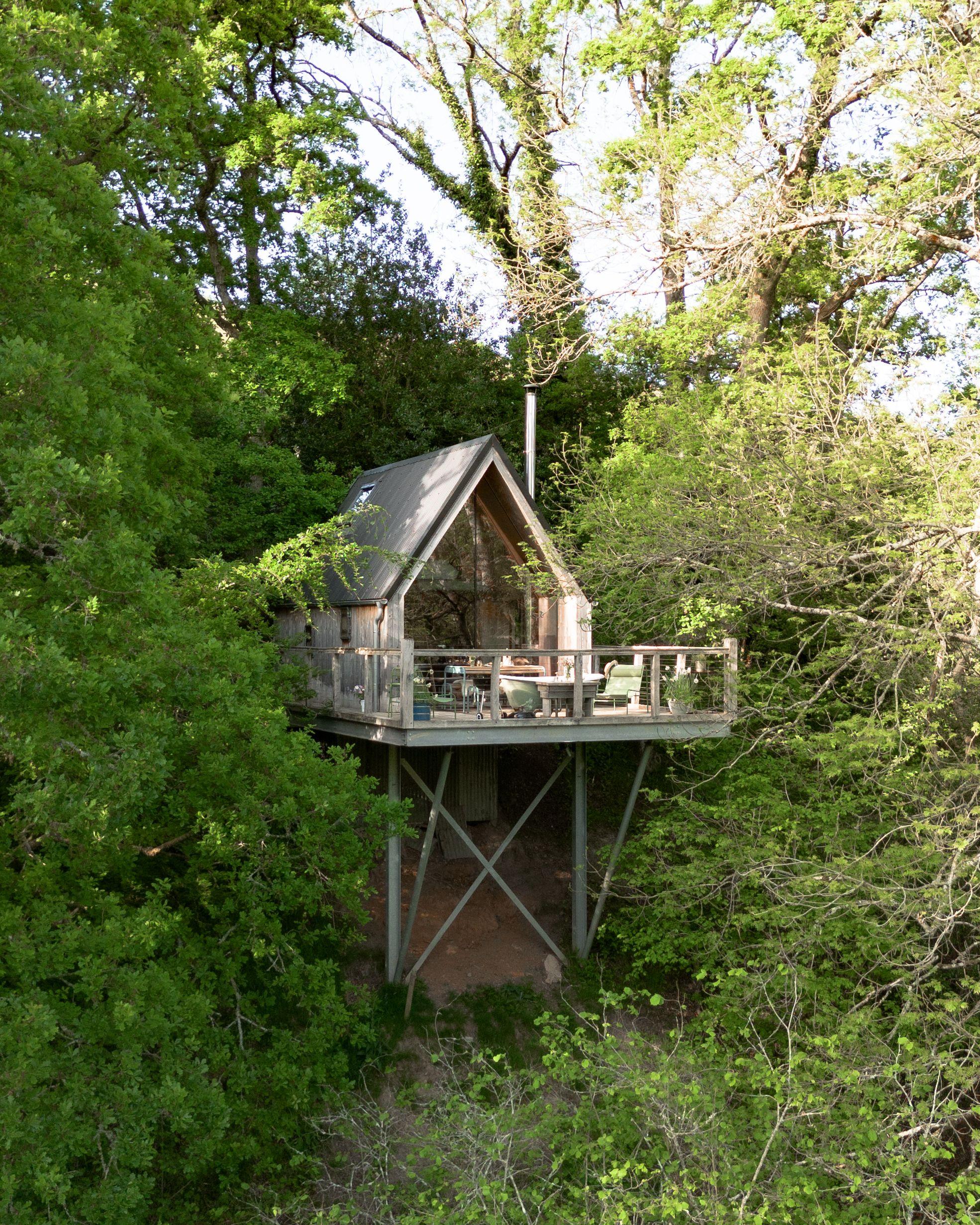 Exterior of treehouse in Devon - treehouse holidays