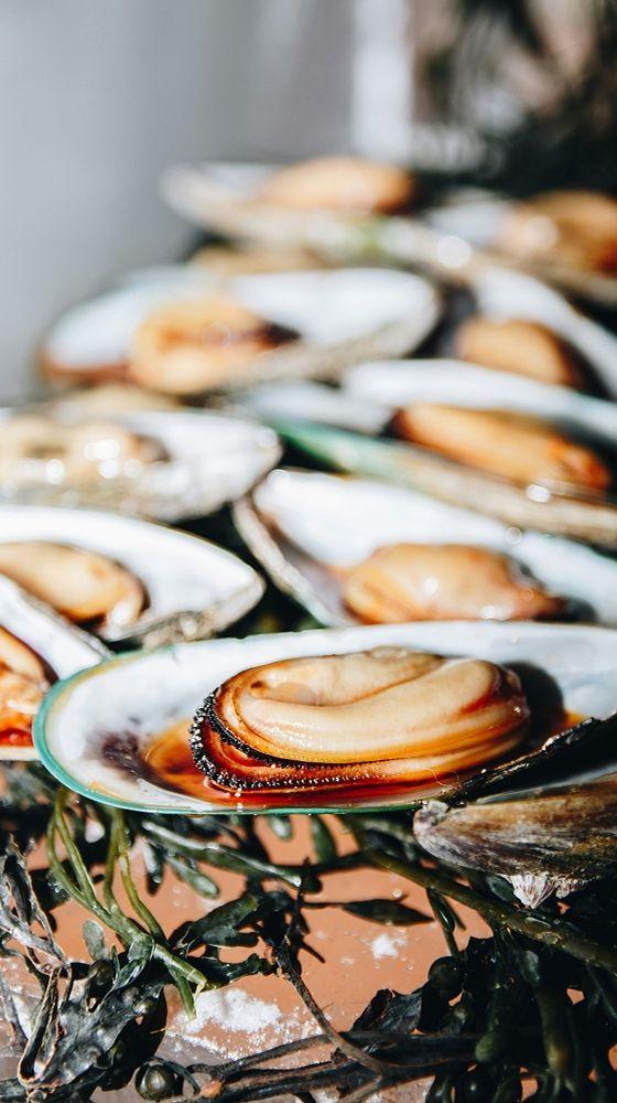 Oysters served on ice