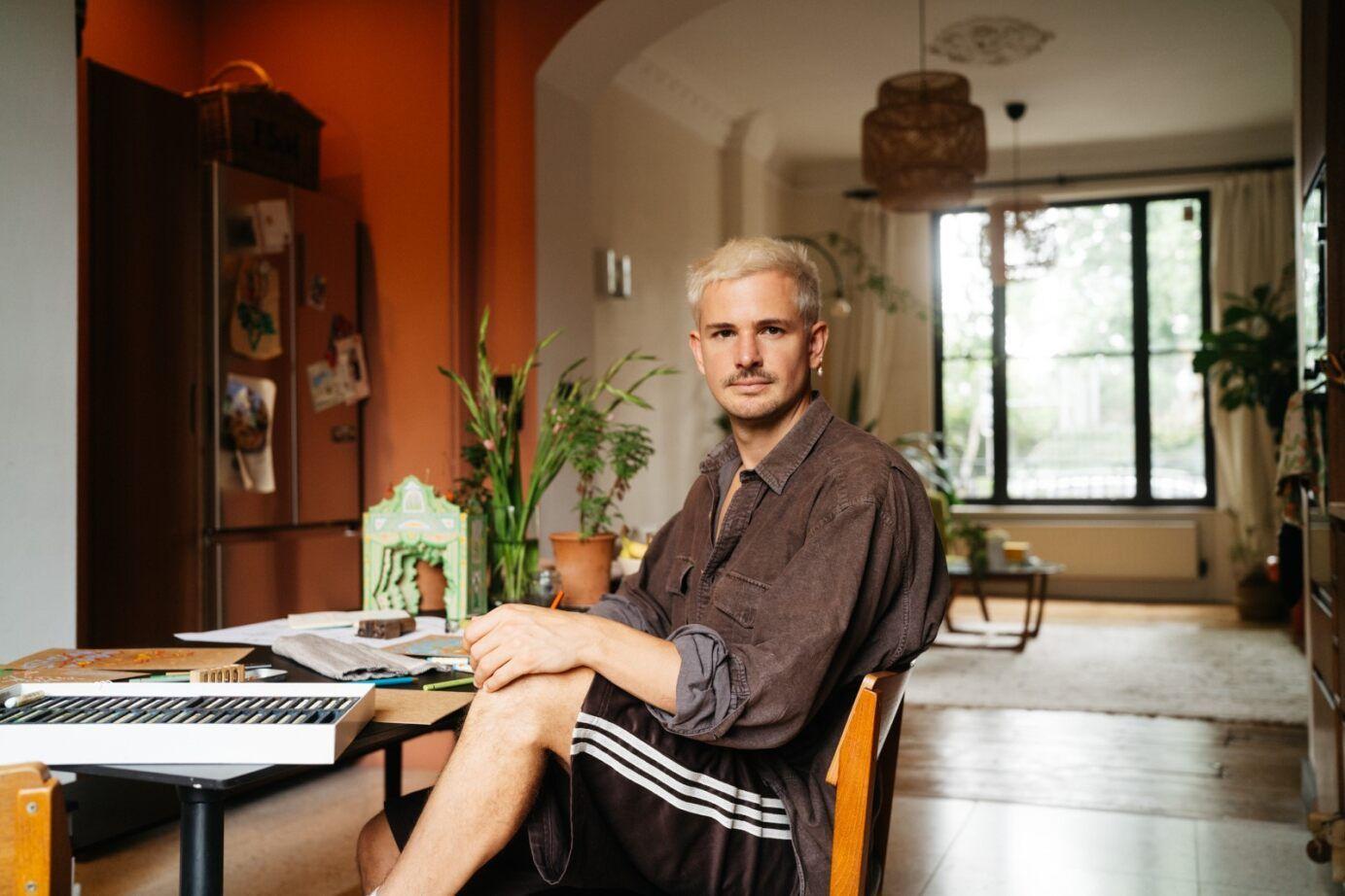 Rollo at his dining table 