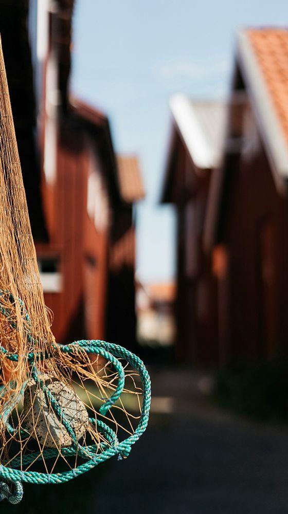 Fishing net in village hanging