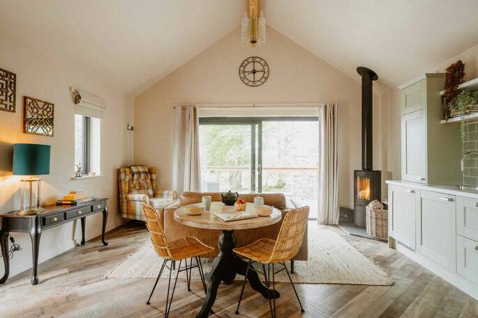 Open plan kitchen and living area