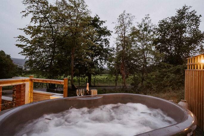 Wood fired hot tub