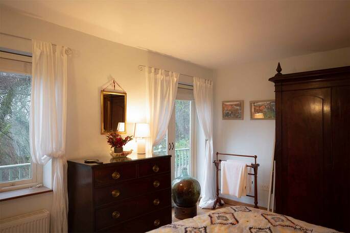 The Workshop cabin - view from the bedroom, Beechwood Cottages, Bath & N.E. Somerset - Owen Howells Photography