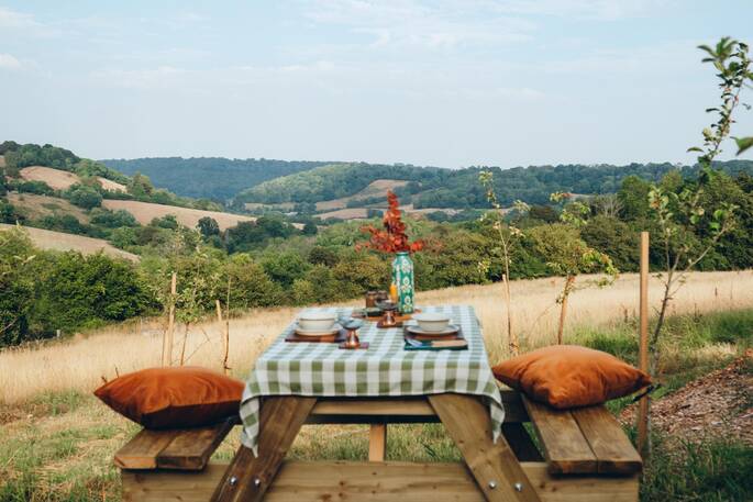 Outdoor dining with a view