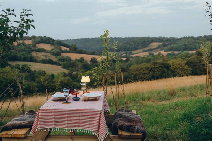 Outdoor dining with a view