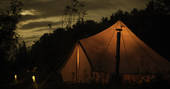The Ispecso bell tent at The Farm Camp in Wiltshire