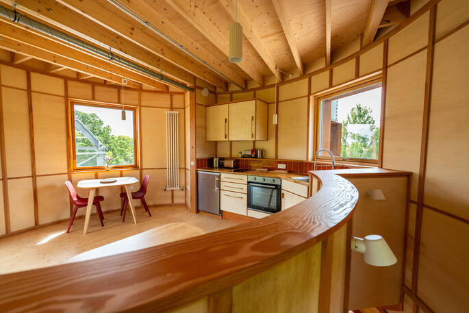 Dining area and kitchen
