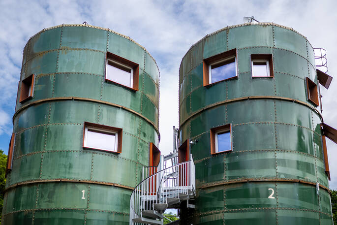 Silos front exterior