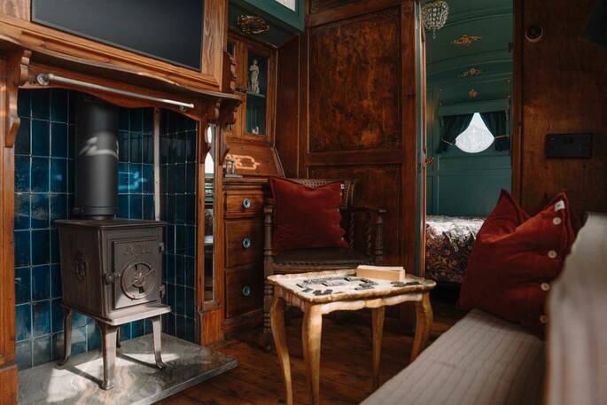 Comfortable seating by the wood burner