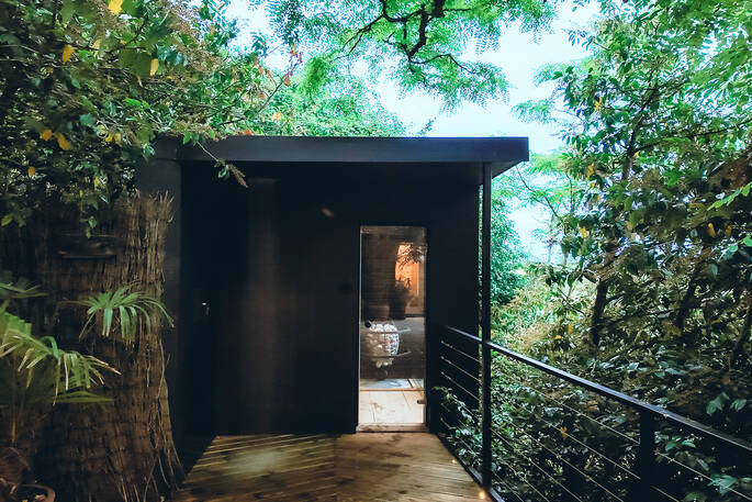 Sauna entrance