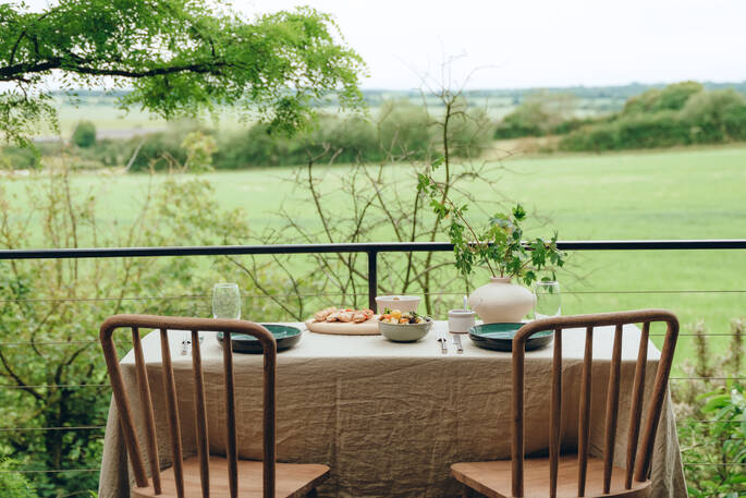 View from the outdoor dining table