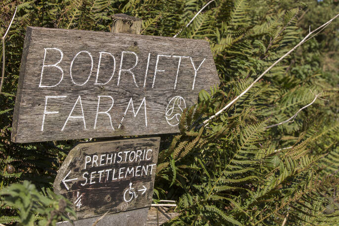 Sign for the fully wheelchair accessible Bodrifty Farm in Cornwall