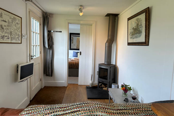 The Cabin at Halzephron House sitting room, Helston, Cornwall, England