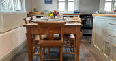 The Cottage at Halzephron House dining table, Helston, Cornwall, England