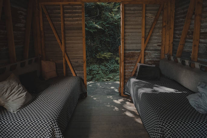 The Danish Cabin interior, Kudhva, Trebarwith Strand, Cornwall