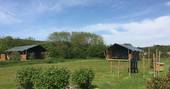 View of both Mabbs and Mobbs at Little Nook Glamping, Cornwall 