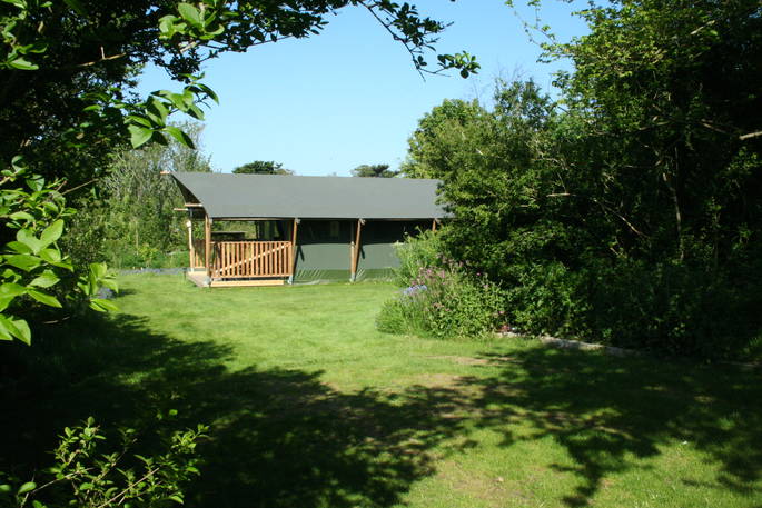 View of Mabbs, from a distance at Little Nook Glamping, Cornwall