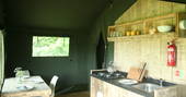 Dining and kitchen area in Safari Tent
