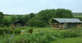 View of Mobbs and Mabbs and outside greenery area in Little Nook Glamping, Cornwall