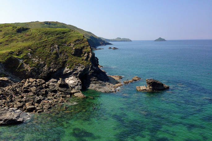 The beautiful Cornish coastline in Cornwall