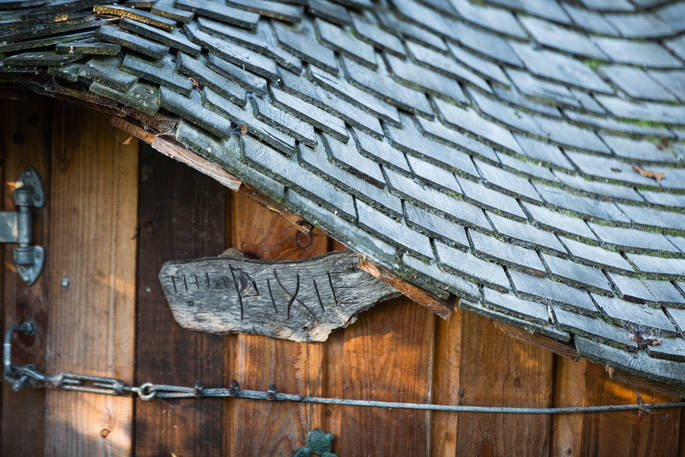 Pixie Yurt sign on the side of the yurt at Mill Valley in Cornwall